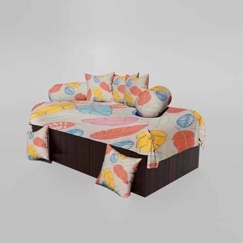 210 TC Cotton Printed Diwan (Set of 8 Pieces)1 Single Bedsheet 5 Cushion Covers And 2 Bolster Cover