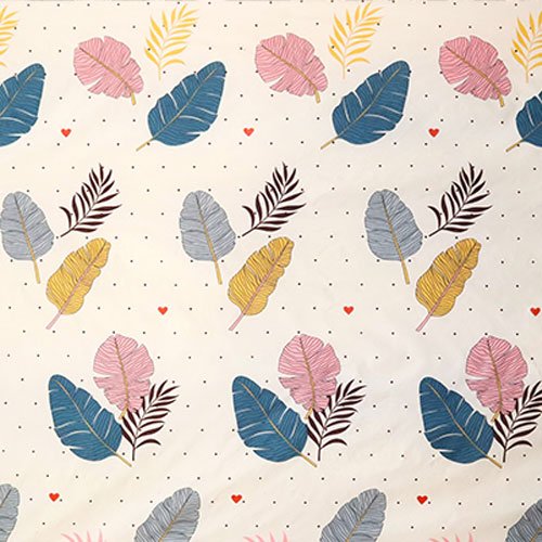 Cotton Double Flat Bedsheet With 2 Pillow Covers (Multi Leaf)