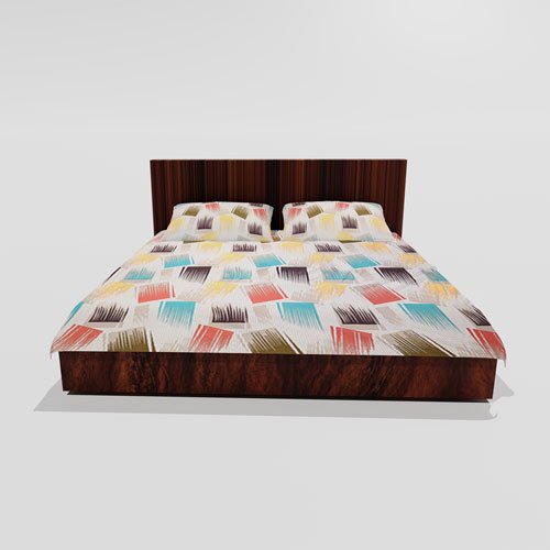 Cotton Double Flat Bedsheet With 2 Pillow Covers (Multi)