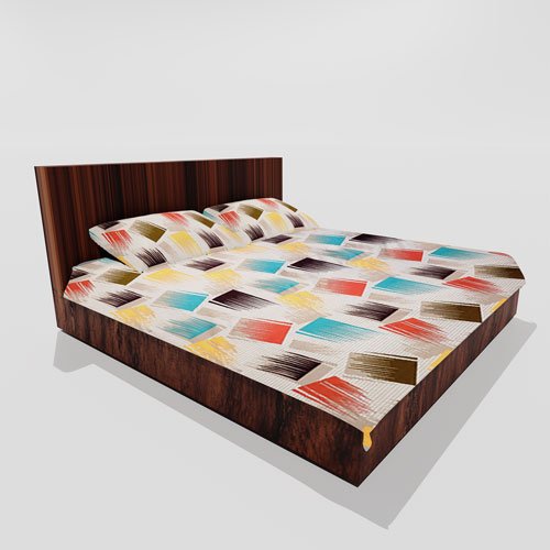 Cotton Double Flat Bedsheet With 2 Pillow Covers (Multi)