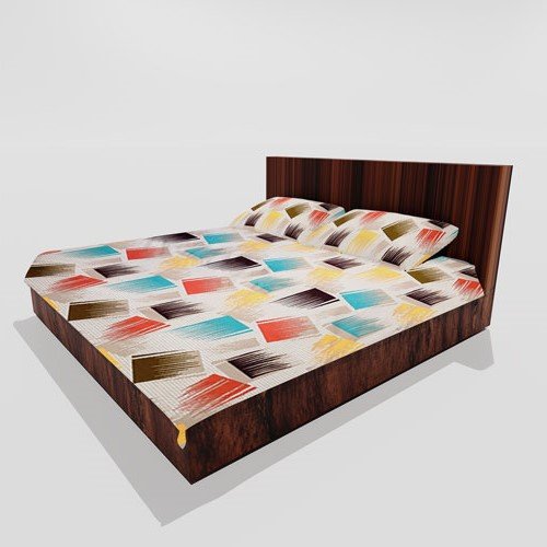 Cotton Double Flat Bedsheet With 2 Pillow Covers (Multi)