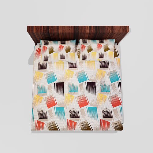 Cotton Double Flat Bedsheet With 2 Pillow Covers (Multi)