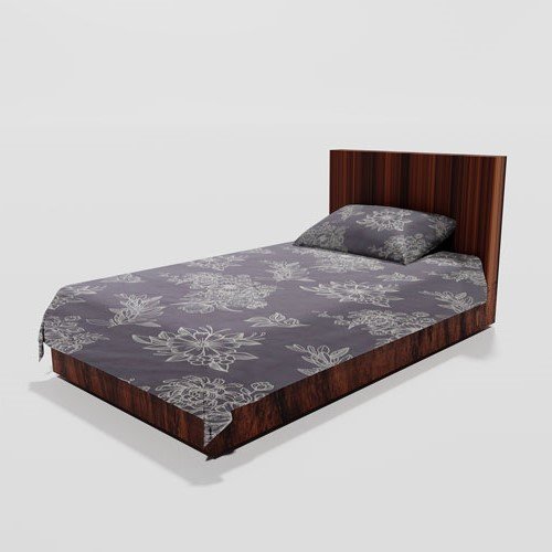 Cotton Single Flat Bed Sheet With 1 Pillow Cover (Grey)