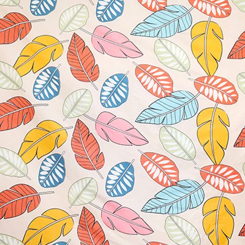 Cotton Single Flat Bed Sheet With 1 Pillow Cover (Multi Leaf)