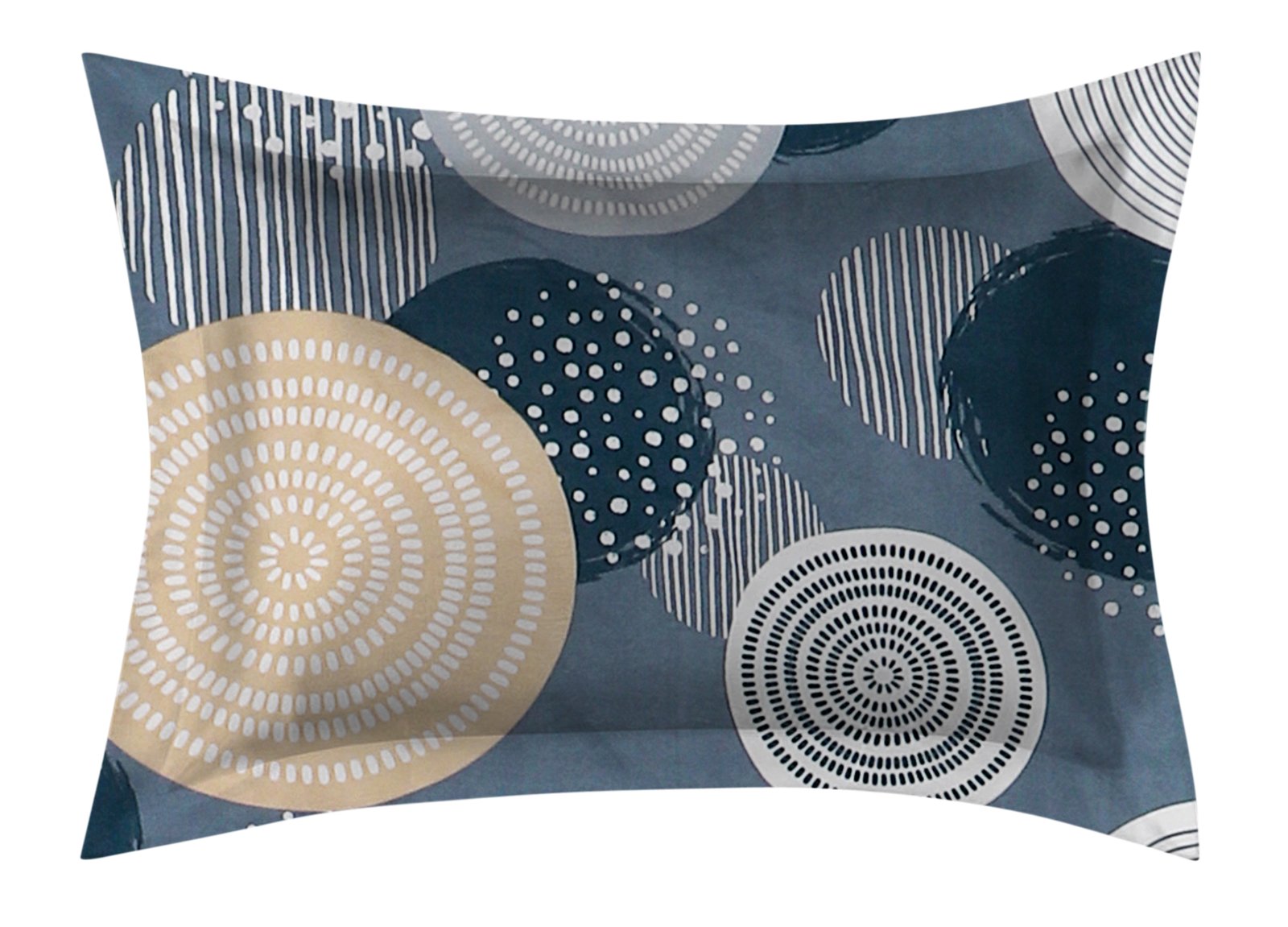 Single Glace Cotton Elastic Fitted Bed Sheet With One Pillow Cover (Blue)