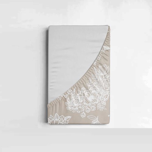 Single Glace Cotton Elastic Fitted Bed Sheet With One Pillow Cover (Brown)