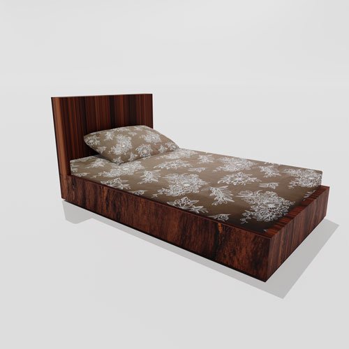 Single Glace Cotton Elastic Fitted Bed Sheet With One Pillow Cover (Brown)