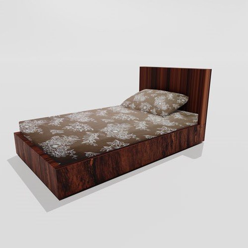 Single Glace Cotton Elastic Fitted Bed Sheet With One Pillow Cover (Brown)