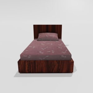 Single Glace Cotton Elastic Fitted Bed Sheet With One Pillow Cover (Coral)