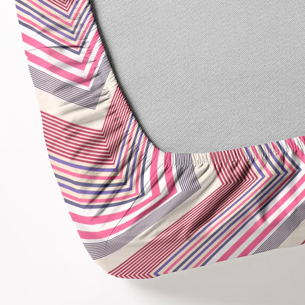 Single Glace Cotton Elastic Fitted Bed Sheet With One Pillow Cover (Pink)