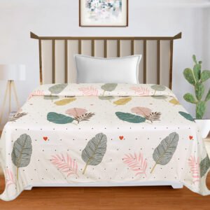 Cotton Dohar Lightweight Reversible For Single Blanket, Duvet (Cream)