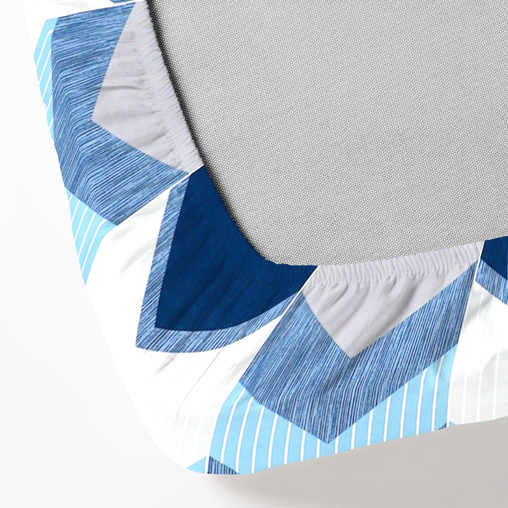 RD TREND Presents Elastic Fitted Queen Size Double Bed Sheet With 2 Pillow Covers (Blue)
