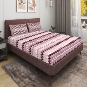 RD TREND 100% King Size Pure Cotton Double Flat Bed Sheet With 2 Pillow Covers (Nude Pink)