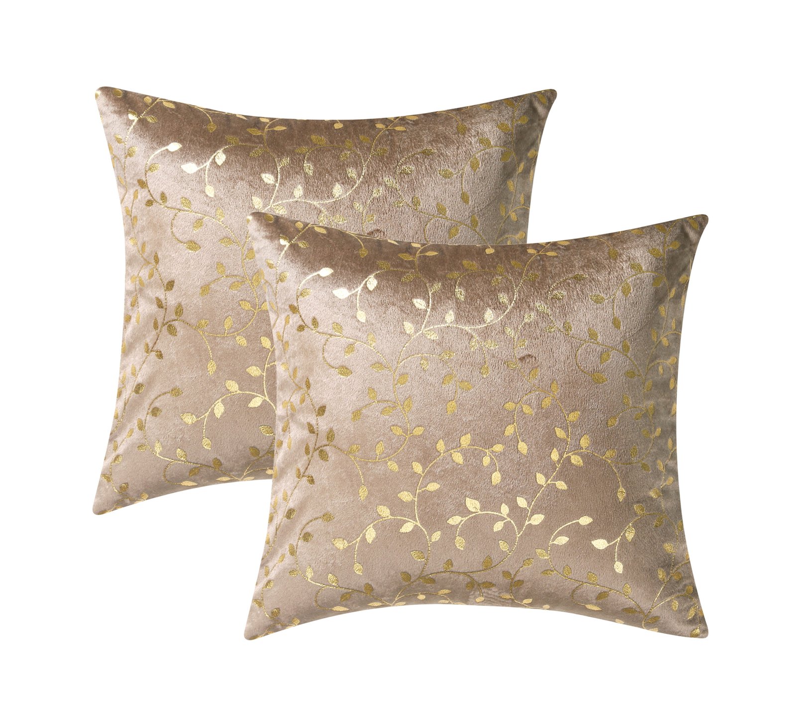 RD TREND Velvet Cushion Covers 16 x 16 inches,Set of 2 (Brown)