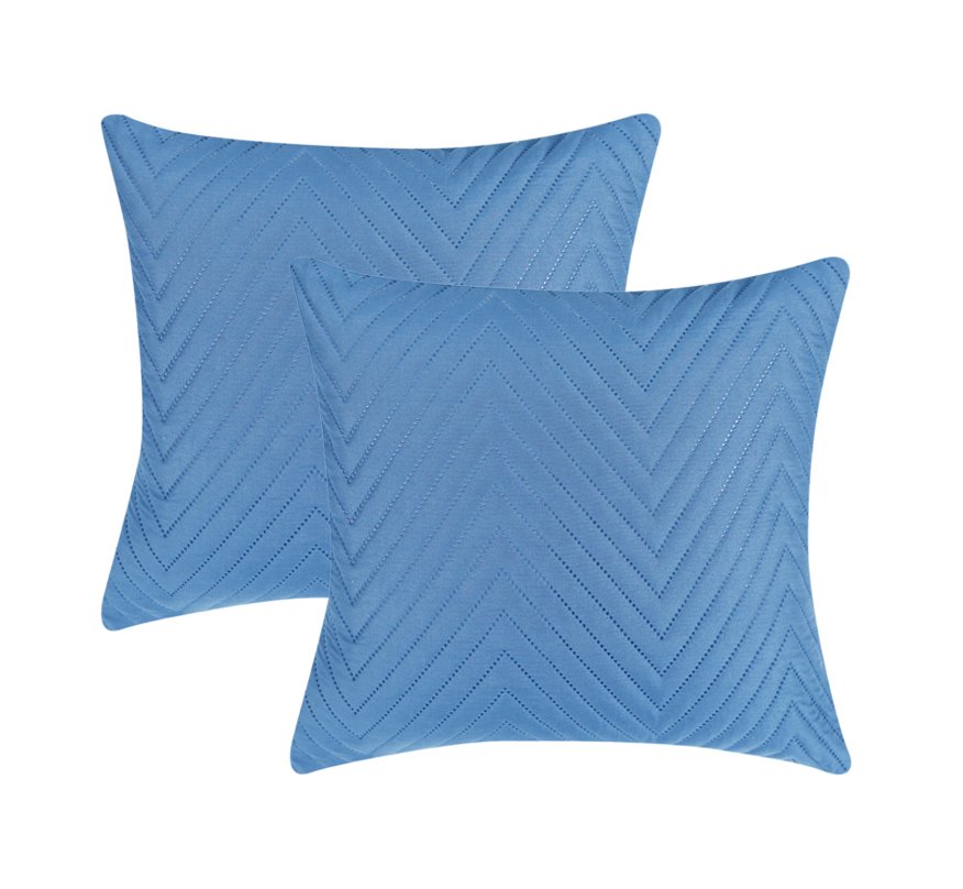 RD TREND UltraSonic Microfiber Cushion Covers, 16 x 16 inches, Set of 5, 250 TC, Back Zipper (Navy Blue)