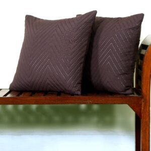 RD TREND UltraSonic Microfiber Cushion Covers, 45 x 45 cm/18 x 18 inches, Set of 2, 250 TC,Back Zipper (Coffee)