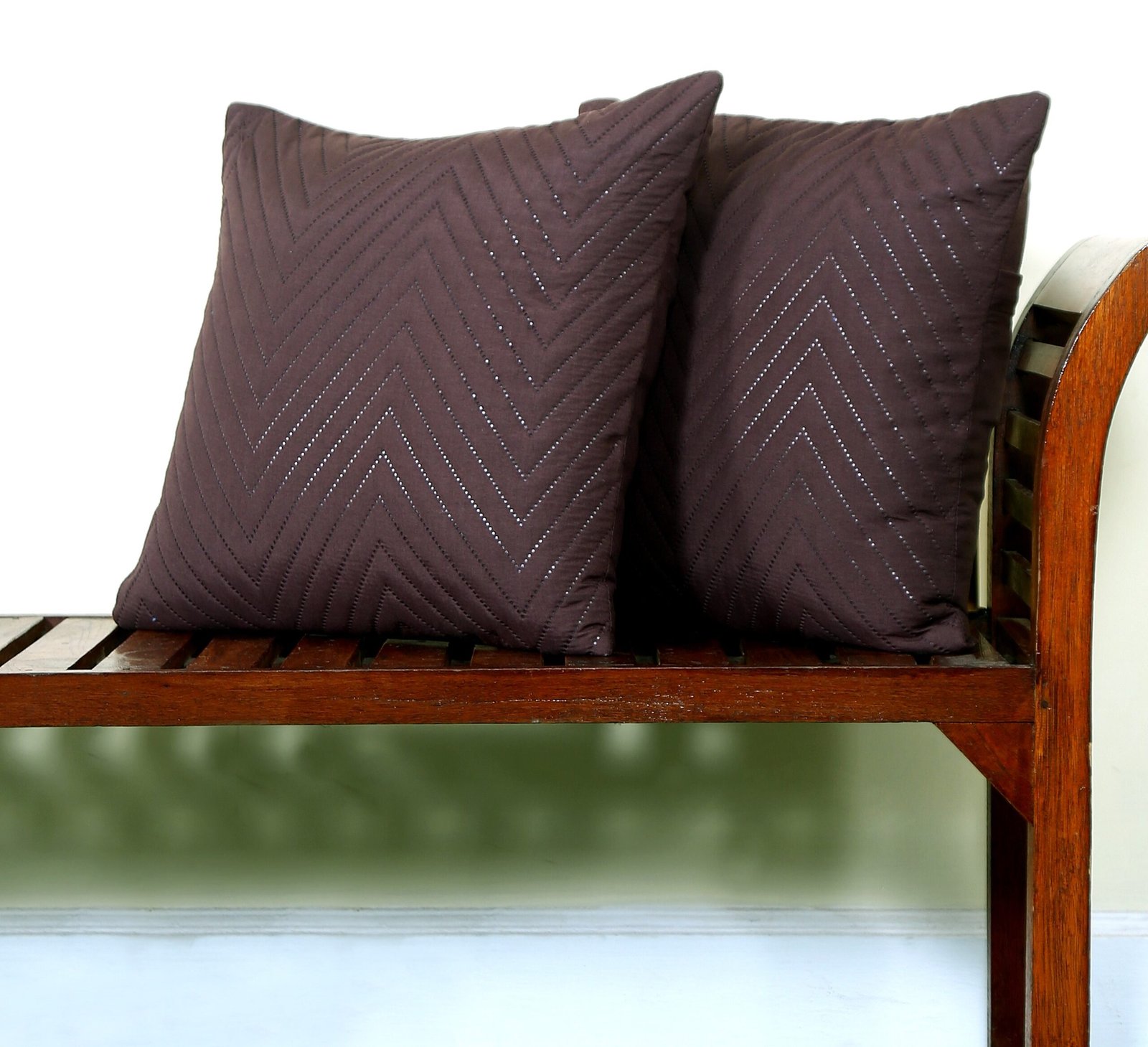 RD TREND UltraSonic Microfiber Cushion Covers, 45 x 45 cm/18 x 18 inches, Set of 2, 250 TC,Back Zipper (Coffee)