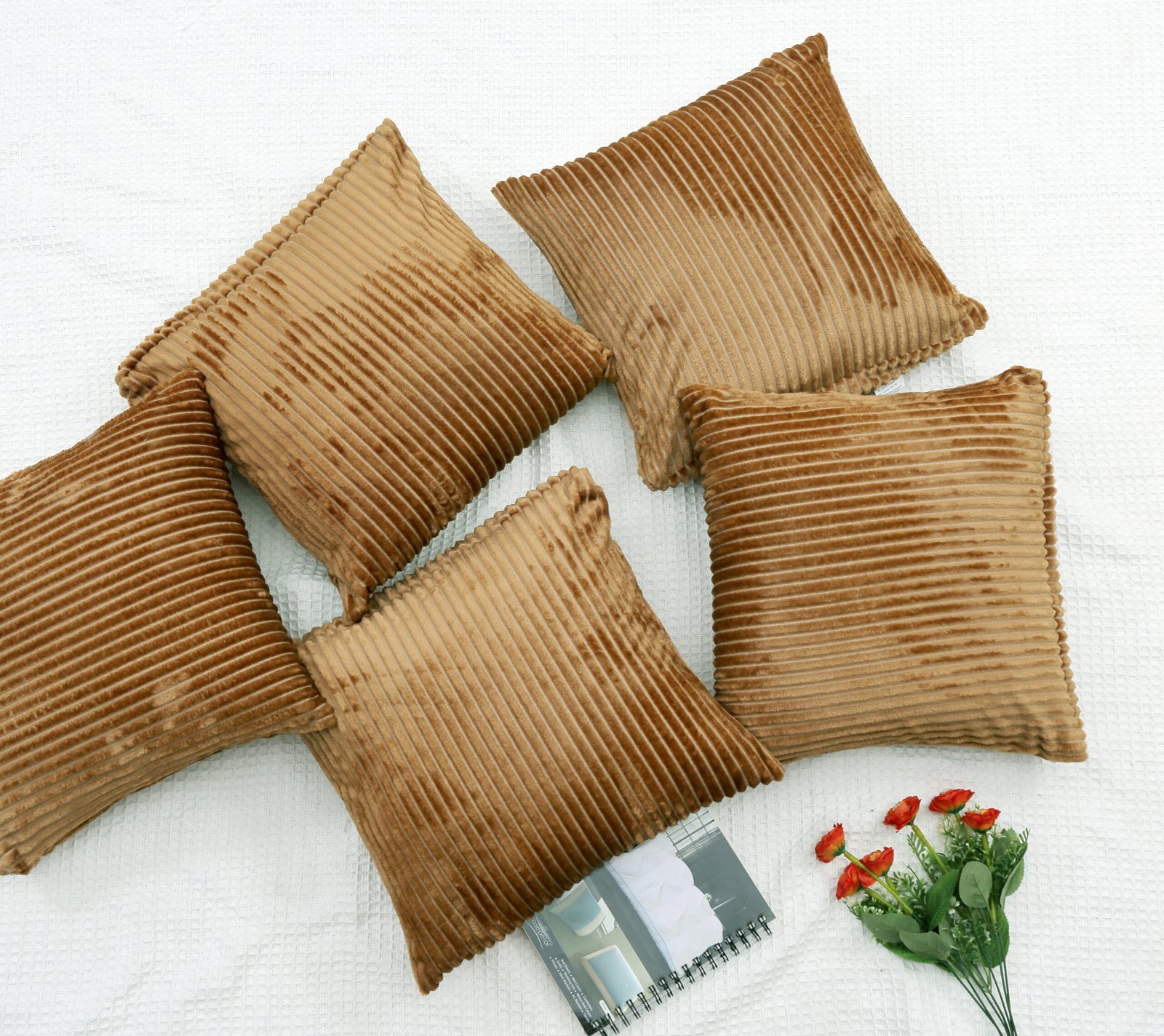 RD TREND Ultra Soft Cushion Covers 16 x 16 inches, Set of 5 (Mustard)