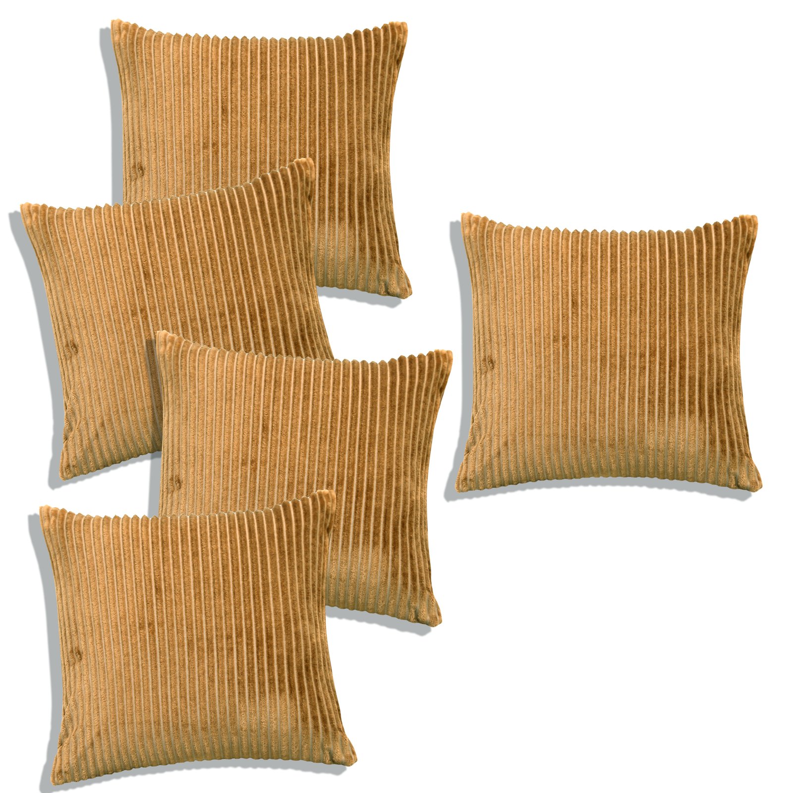 RD TREND Ultra Soft Cushion Covers 16 x 16 inches, Set of 5 (Mustard)