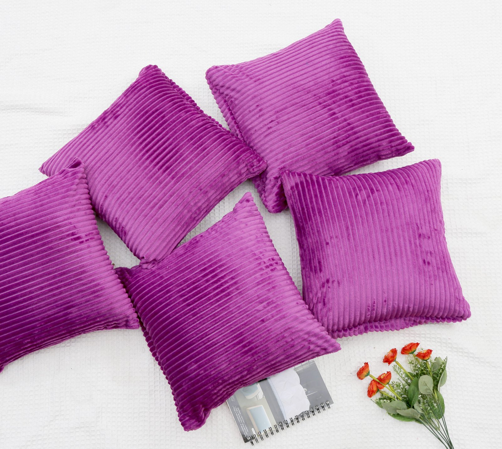 RD TREND Ultra Soft Cushion Covers 16 x 16 inches, Set of 5 (Pink)