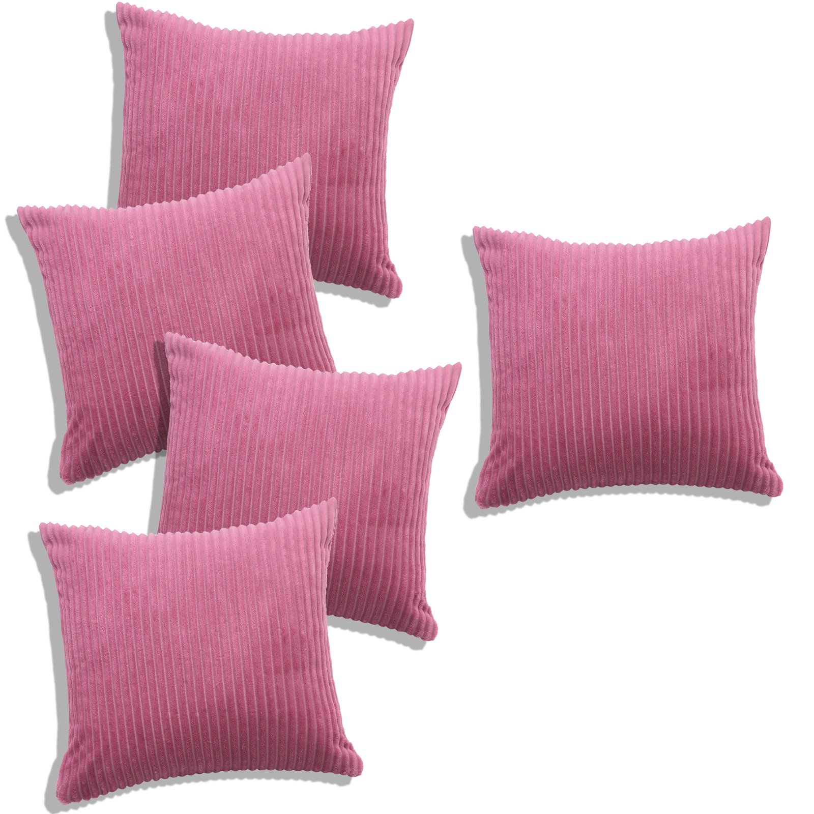 RD TREND Ultra Soft Cushion Covers 16 x 16 inches, Set of 5 (Light Pink)