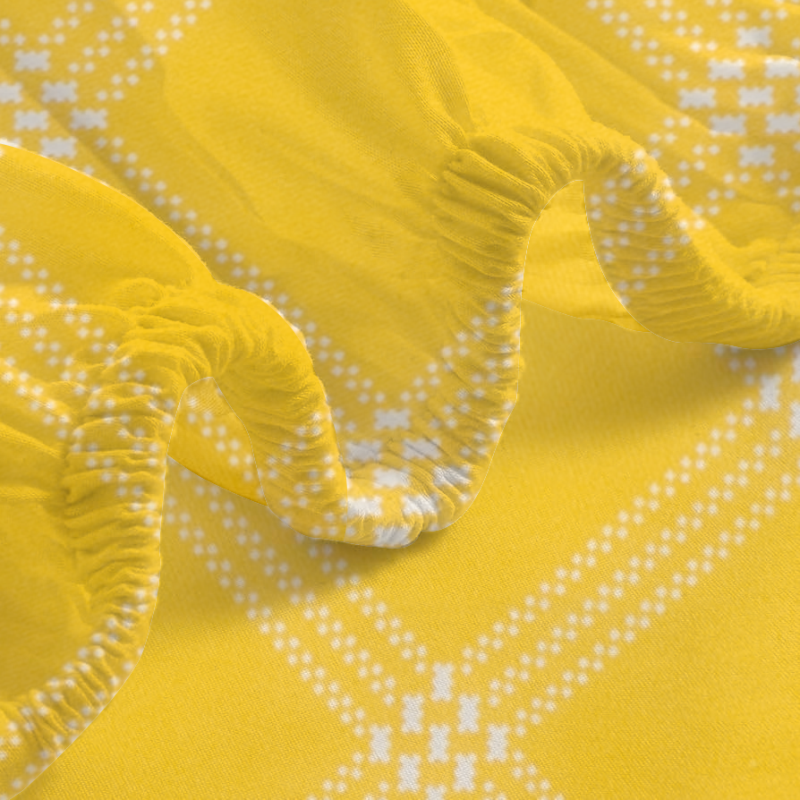 RD TREND® 360° Fitted Bedsheets Double Size 78x60x8 Inch, Elastic Bedsheets for Queen Size Bed with 2 Pillow Covers-18x28 Inch (Yellow)