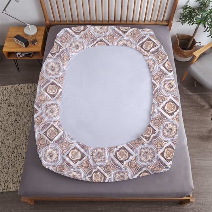 RD TREND® 360° Fitted Bedsheets Double Size 78x60x8 Inch, Elastic Bedsheets for Queen Size Bed with 2 Pillow Covers-18x28 Inch (Check-Brown)