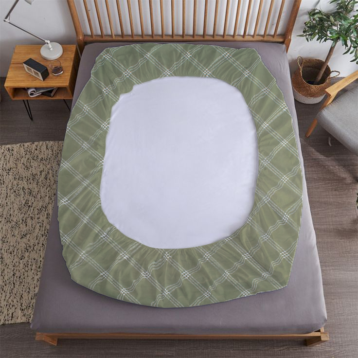 RD TREND® 360° Fitted Bedsheets Double Size 78x60x8 Inch, Elastic Bedsheets for Queen Size Bed with 2 Pillow Covers-18x28 Inch (Green)