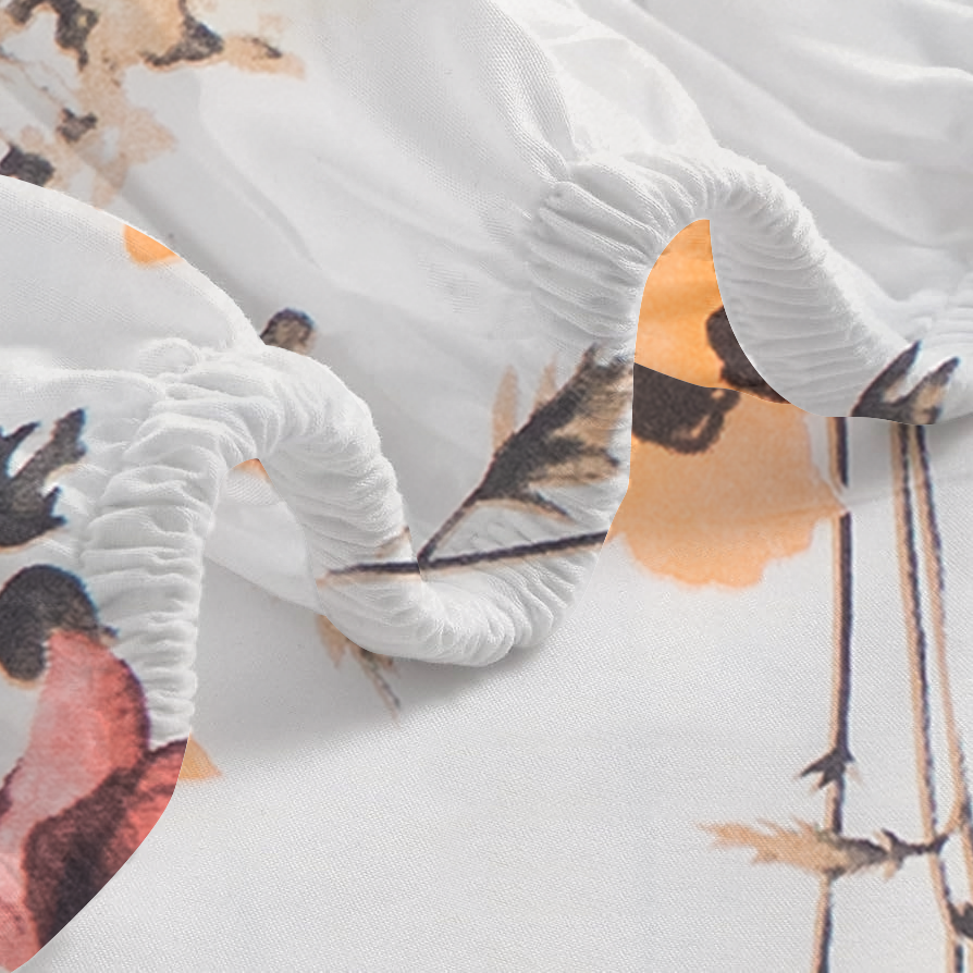 RD TREND® 360° Fitted Bedsheets Double Size 78x60x8 Inch, Elastic Bedsheets for Queen Size Bed with 2 Pillow Covers-18x28 Inch (Flower-Multi)