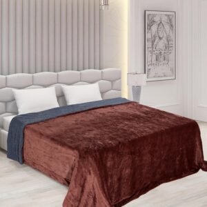 RD TREND Premium Double Bed/Mild Winter Sherpa Blanket Super Soft Flannel for Bed, Sofa, Couch, Camping and Travel (Plain) (Coffee)