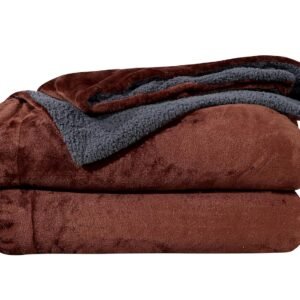 RD TREND Premium Double Bed/Mild Winter Sherpa Blanket Super Soft Flannel for Bed, Sofa, Couch, Camping and Travel (Plain) (Coffee)