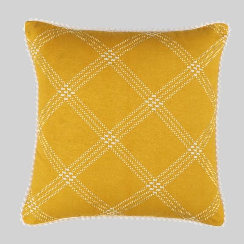 Cushion Covers Yellow Check 1